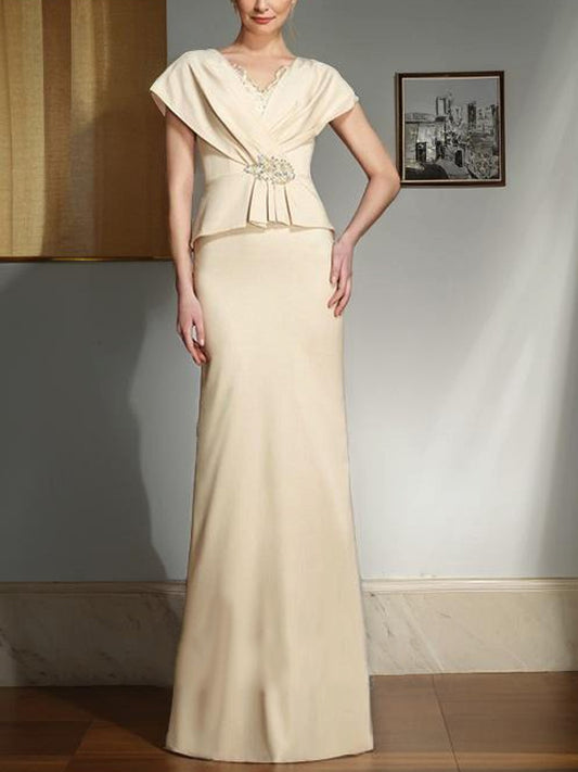 V-neck Solid Color Maxi Dress