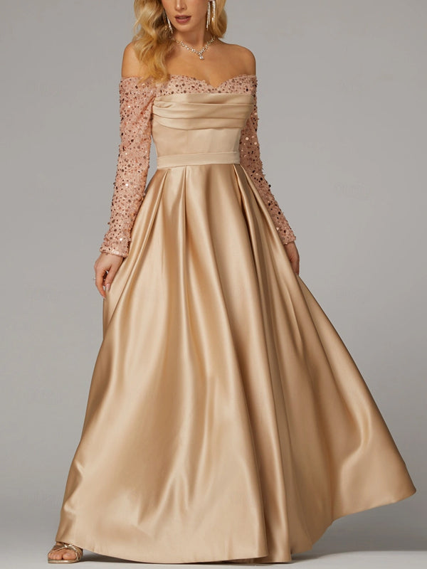 Tube Top Solid Color Sequins Maxi Dress