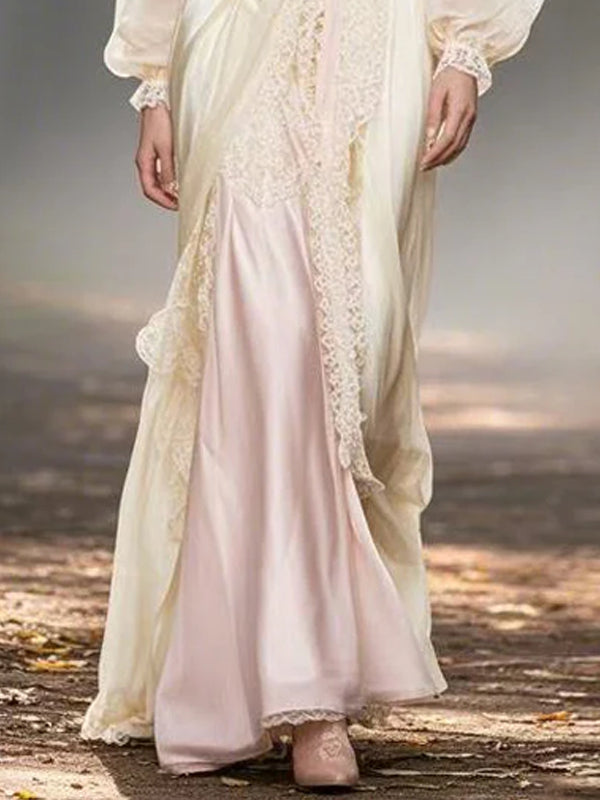 Lace Floral Stitching Temperament Women's Dress