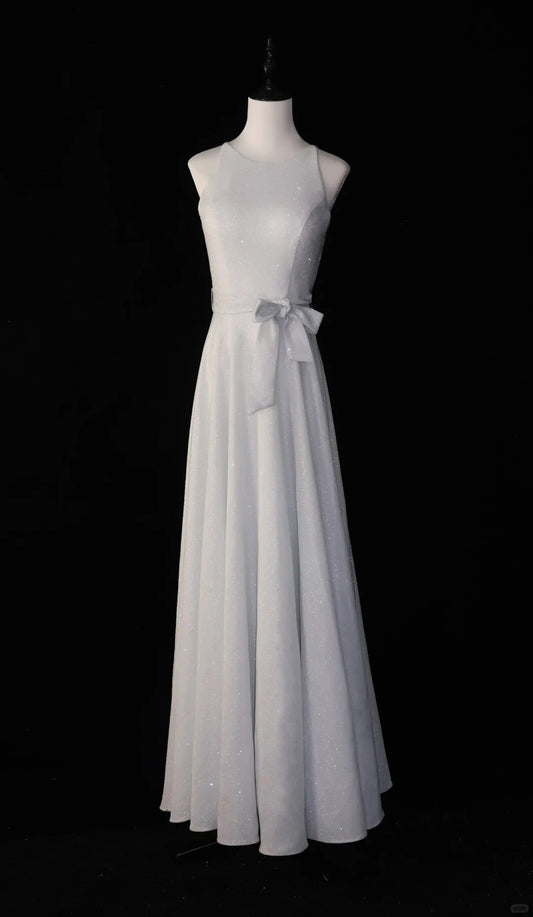 White Shiny Fashion Long Satin Bridesmaid Dresses Ball Gowns Evening Gowns Party Dresses gh4542