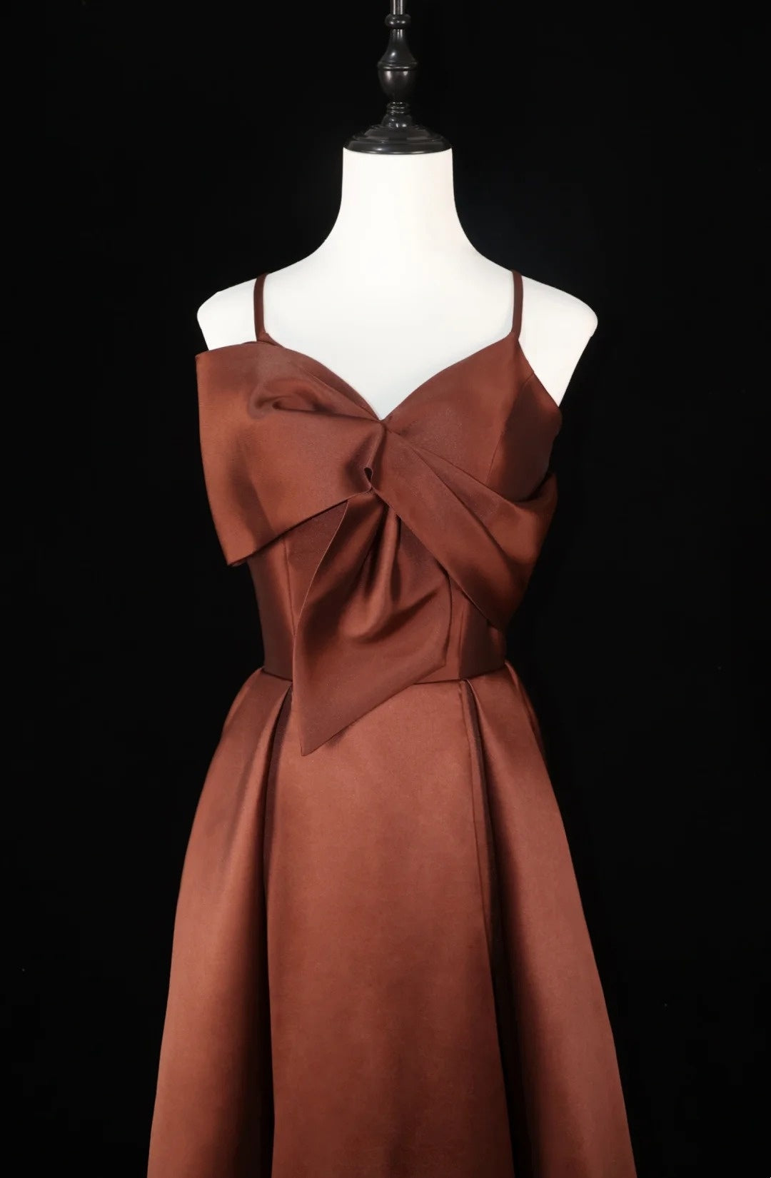 Blue/Brown/Red Spaghetti Strap Elegant Long Satin Ball Gown Evening Dress Party Dress gh4539