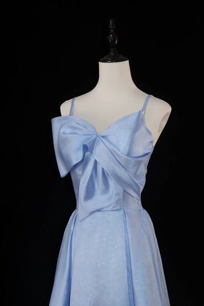 Blue/Brown/Red Spaghetti Strap Elegant Long Satin Ball Gown Evening Dress Party Dress gh4539