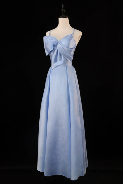 Blue/Brown/Red Spaghetti Strap Elegant Long Satin Ball Gown Evening Dress Party Dress gh4539