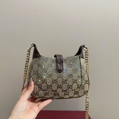 GUCCI JACKIE NOTTE MINI BAG BEIGE AND DARK BROWN 19CM 782889 FAD1Z 2541