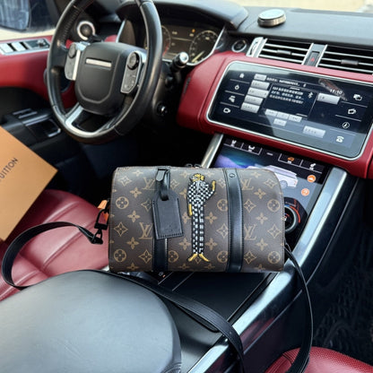 LOUIS VUITTON CITY KEEPALL BAG MONOGRAM CANVAS WITH LV FRIENDS PATCH 27CM