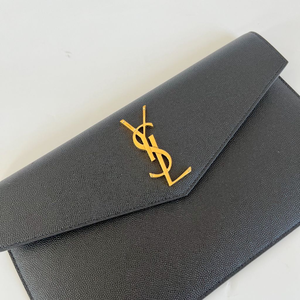 Saint Laurent Uptown Pouch in Grain De Poudre Embossed Leather