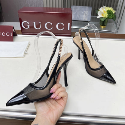 GUCCI SIGNORIA SLINGBACK PUMP BLACK 816636 FAD8Z 1000