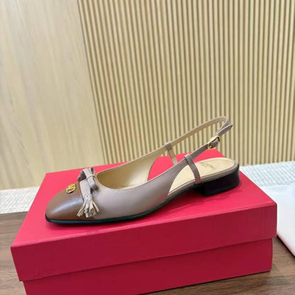 VALENTINO GARAVANI VALET DU ROI SLINGBACK BALLERINA ROSE AND BROWN