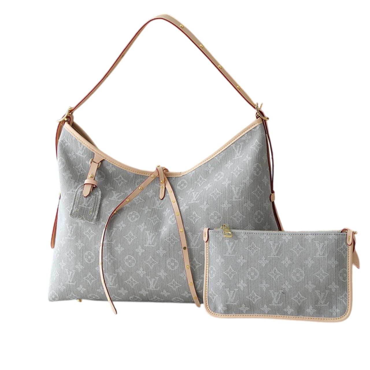 LOUIS VUITTON CARRYALL MM MONOGRAM DENIM WASHED GRAY 39CM M13289