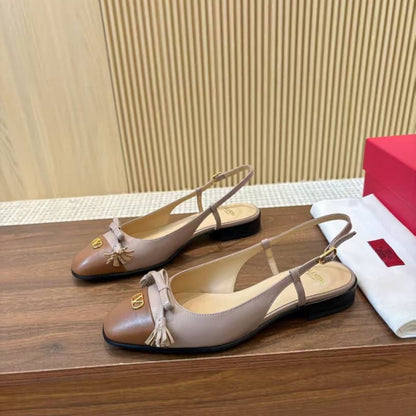 VALENTINO GARAVANI VALET DU ROI SLINGBACK BALLERINA ROSE AND BROWN