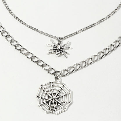 Personality multilayer spider hollow necklace