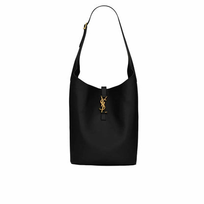 SAINT LAURENT KE 5 À 7 HOBO IN GRAINED BLACK 26CM 793088AADN91000