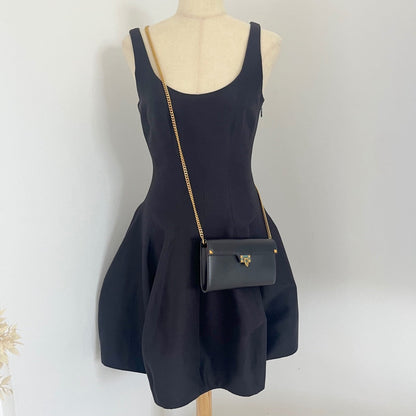 Valentino Garavani Rockstud Wallet on Chain in Textured Leather