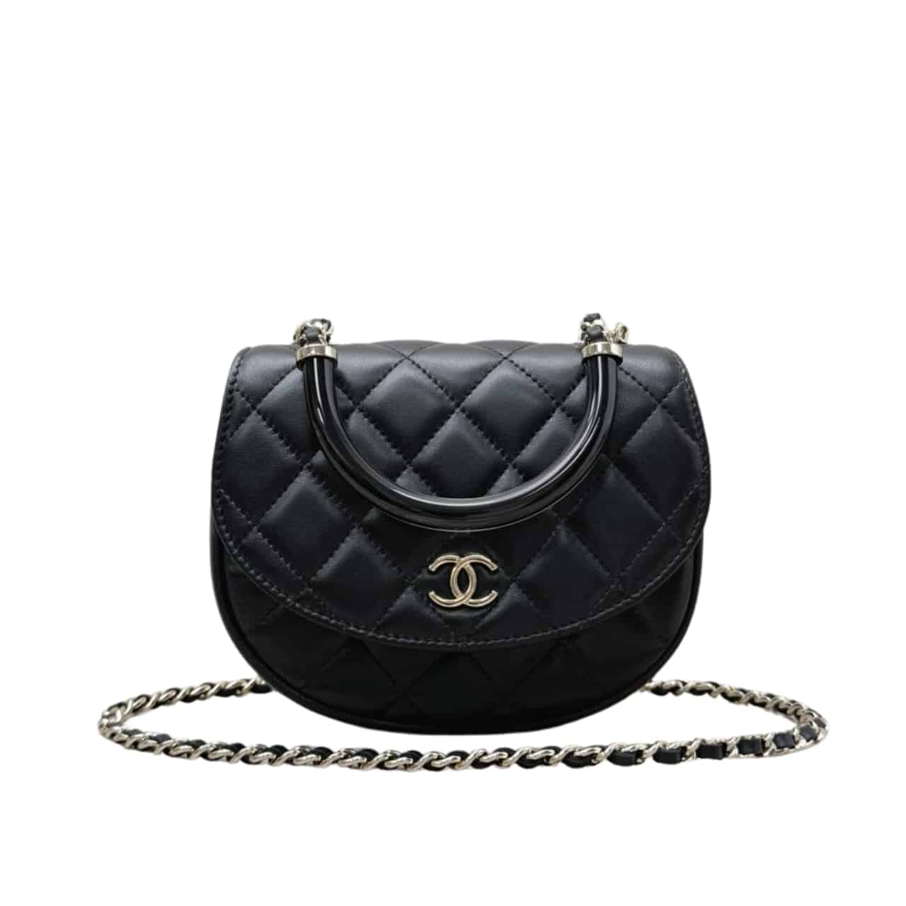 CHANEL 25C CLASSIC CLUTCH WITH CHAIN BLACK 16CM