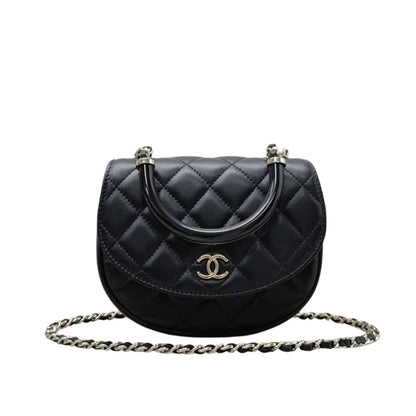 CHANEL 25C CLASSIC CLUTCH WITH CHAIN BLACK 16CM