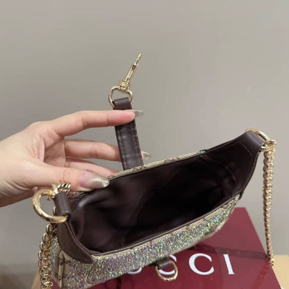 GUCCI JACKIE NOTTE MINI BAG BEIGE AND DARK BROWN 19CM 782889 FAD1Z 2541