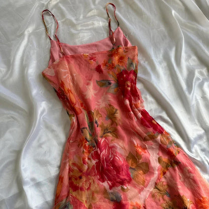 Orange Elegant Floral Long Chiffon Ball Gown Evening Dress Party Dress Prom Dress gh4236