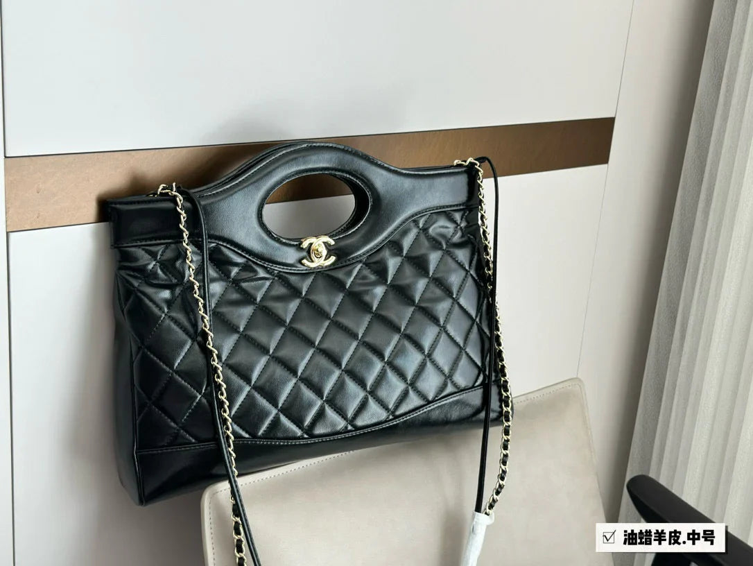 Chanel Classic 31 Black Tote Bag 36x30cm