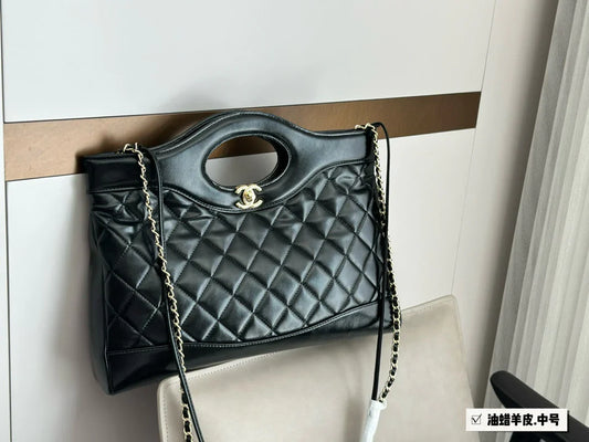 Chanel Classic 31 Black Tote Bag 36x30cm