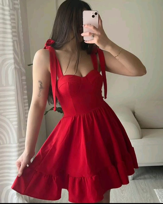 Sweet Red Sweetheart Neck A Line Short Birthday Outfits 6th Grade Homecoming Dress S770