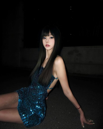 Sexy Blue Sequin Sheath Cocktail Dress short Birthday Dress S249