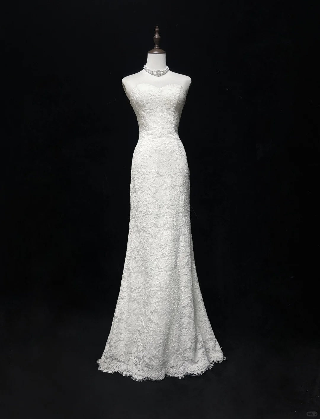 White Retro Fashion Sweetheart Neck Elegant Exquisite Lace Long Lace Tulle Floor Length Trailing Ball Gown Evening Gown Prom Gown Wedding Dress gh3873