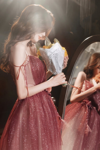 Stylish tulle long A line prom dress evening dress  8668