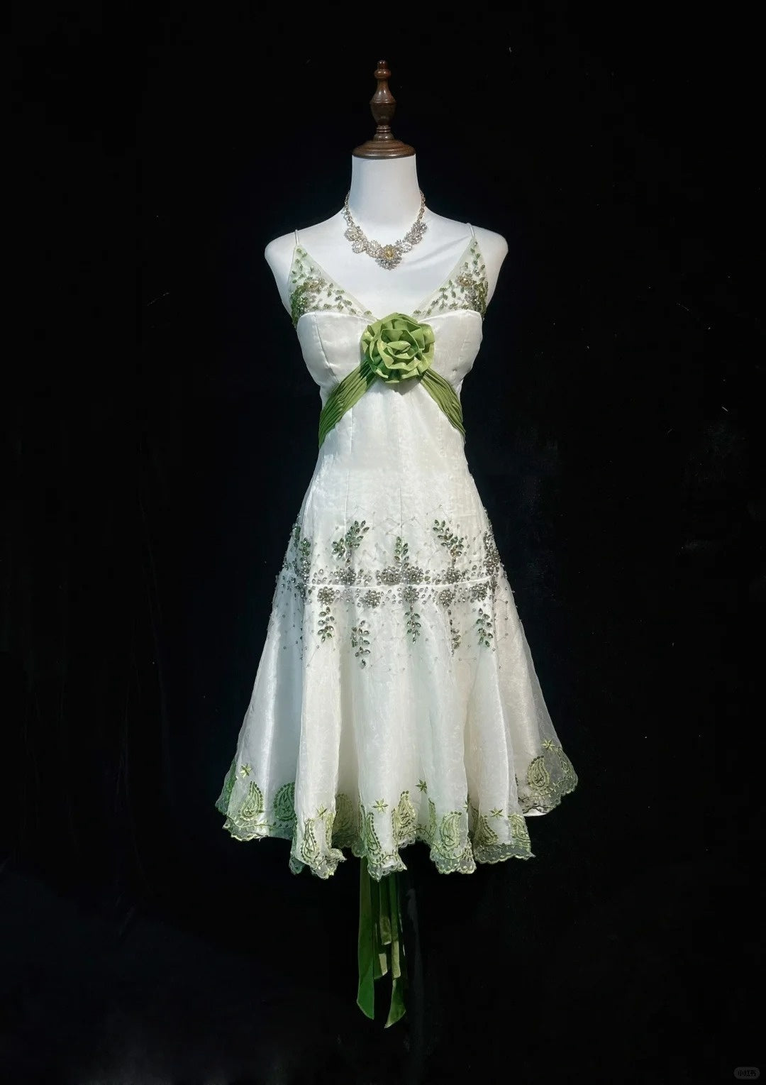 Light Green Spring Summer New Style Retro Fashion Elegant Exquisite Rhinestone Beads Floral Short Tulle Homecoming Dress Birthday Party Dress Prom Dress Evening Dress Prom Dress gh3861