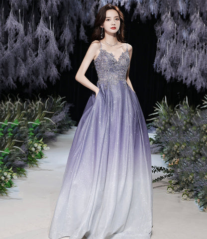 Stylish v neck lace long prom dress evening dress  8567