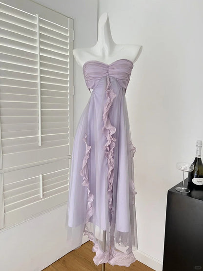 Purple fairy short/long homecoming dress party dress birthday dress gh4562