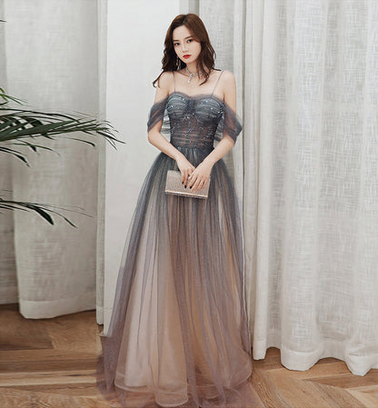Stylish tulle long prom dress evening dress  8460