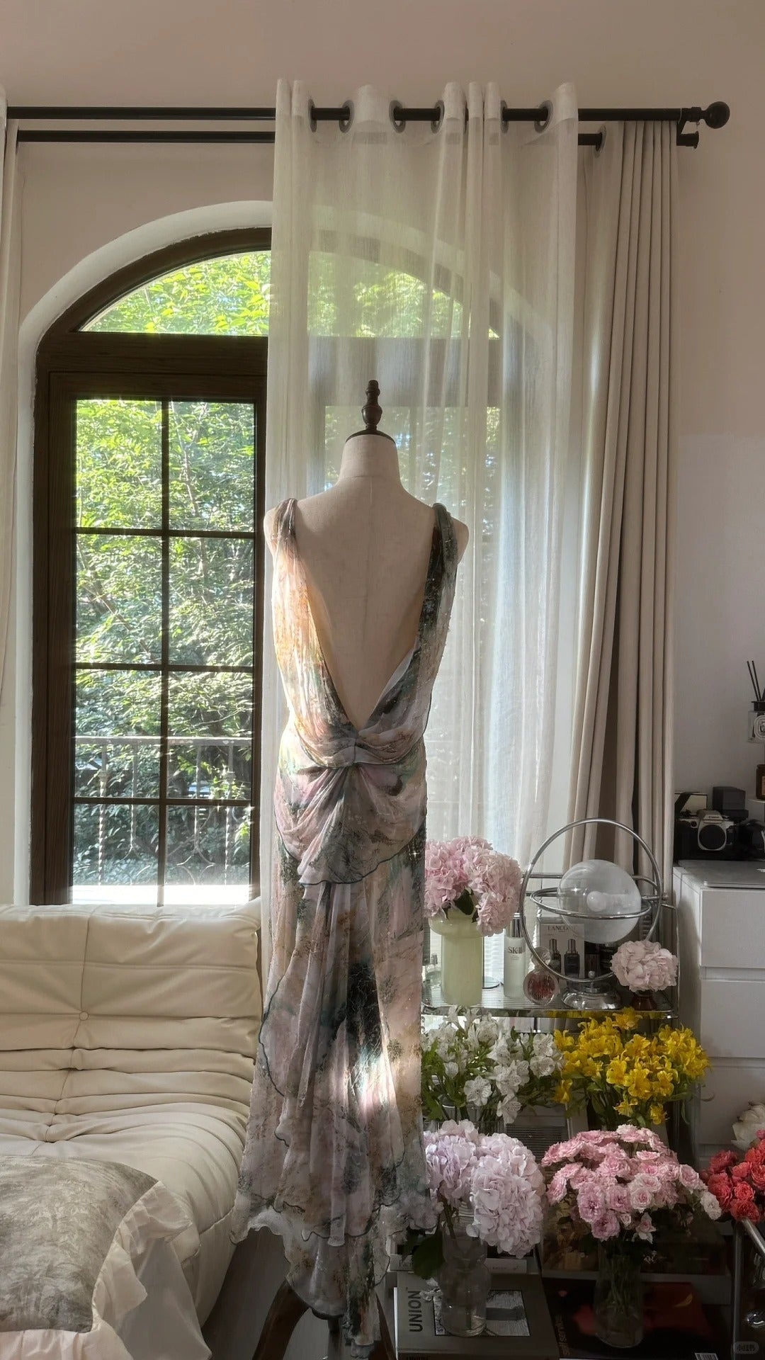 Fairy Beading Elegant Long Tiered Chiffon Ball Gown Evening Gown Party Dress gh4752