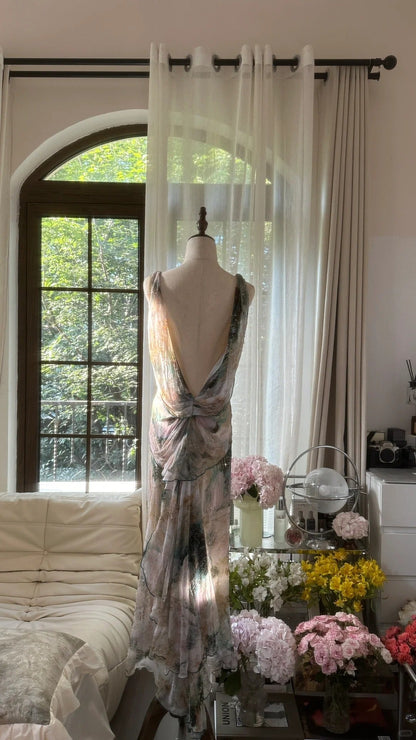 Fairy Beading Elegant Long Tiered Chiffon Ball Gown Evening Gown Party Dress gh4752