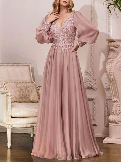 Satin embroidered elegant ladies wedding dress