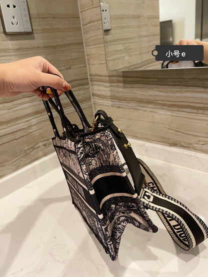 East-West Dior Book Tote with strap