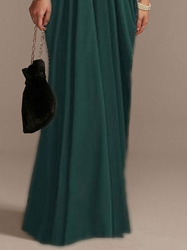 Lace chiffon with delicate waist women's dress