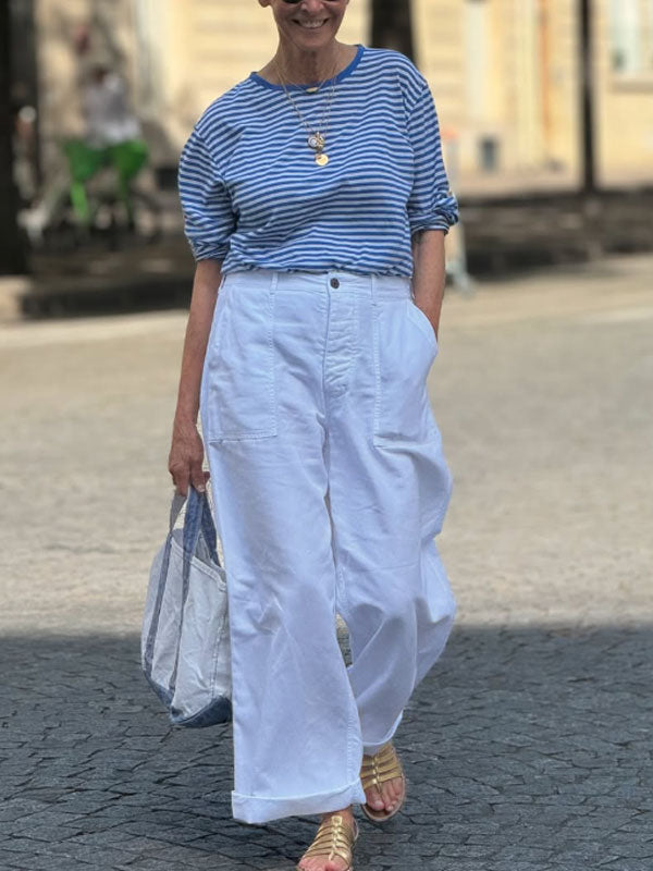 Street Shot Comfortable Lady Cotton Pants