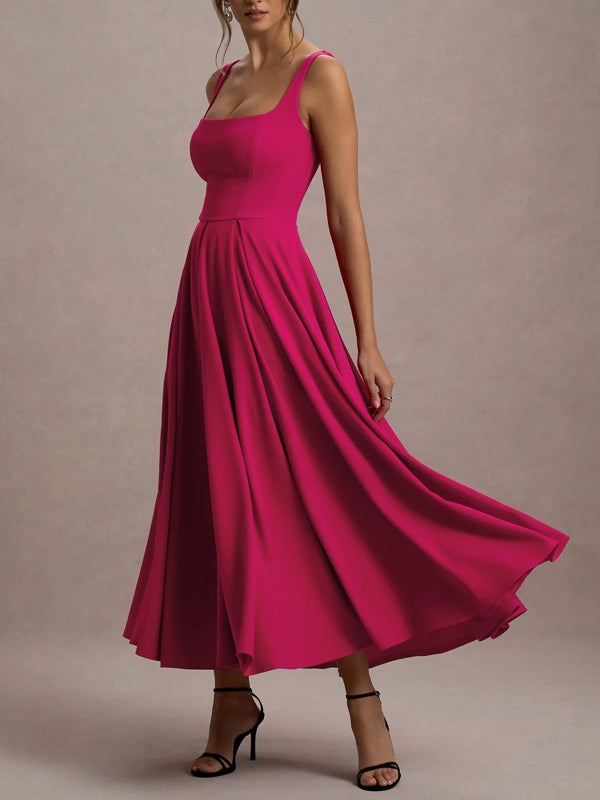 Square Collar And Elegant Temperament Women's Dress