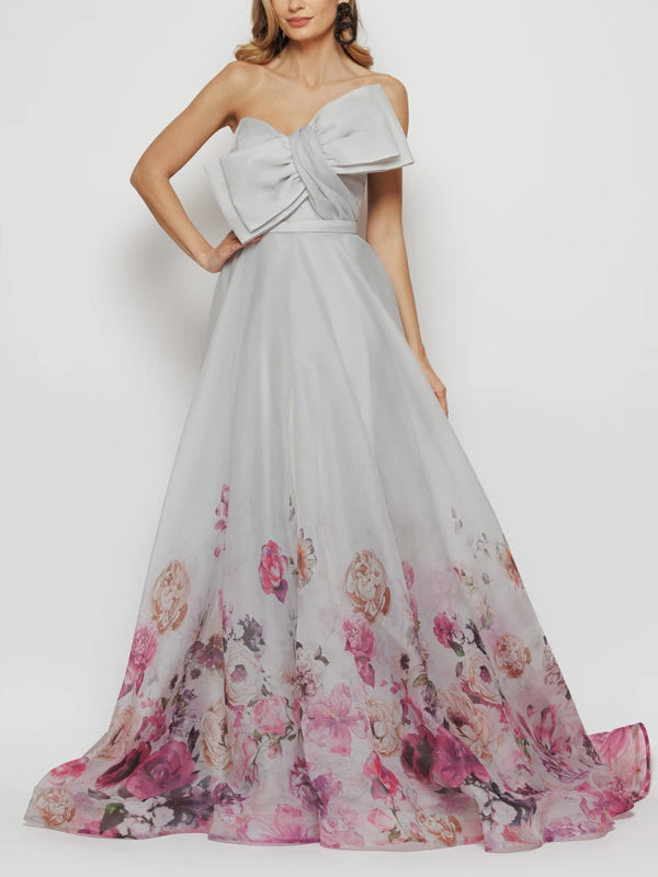 Bow Decoration Elegant Wedding Dress