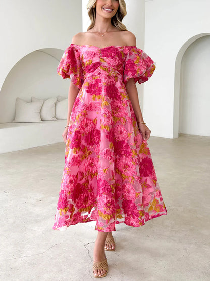Off-shoulder Elegant Floral Dress