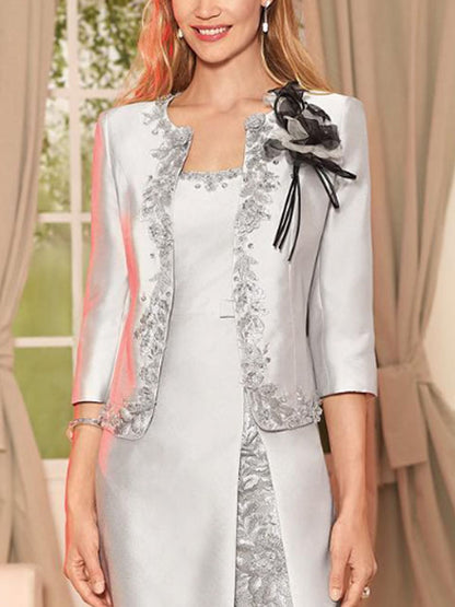 Elegant Satin Jacket Wedding Women's Dress