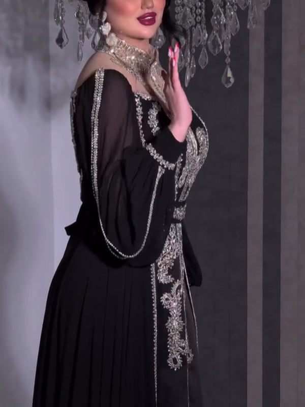 Sequined Elegant Chiffon Women's Dress