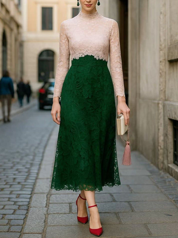 Lace Hollow Stitching Women's Dress