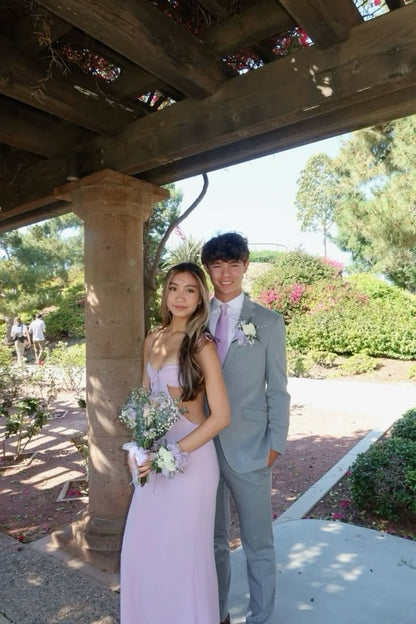 Purple Fashion Elegant Spaghetti Strap Waist-baring Long satin Prom Dress Evening Dress Holiday/Birthday/Wedding Guest Party Dress Graduation Dress gh4068