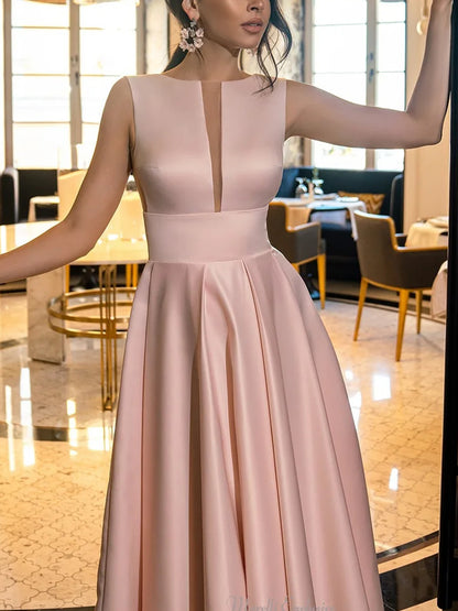 Temperament Satin Elegant Mesh Splicing Women's Dress