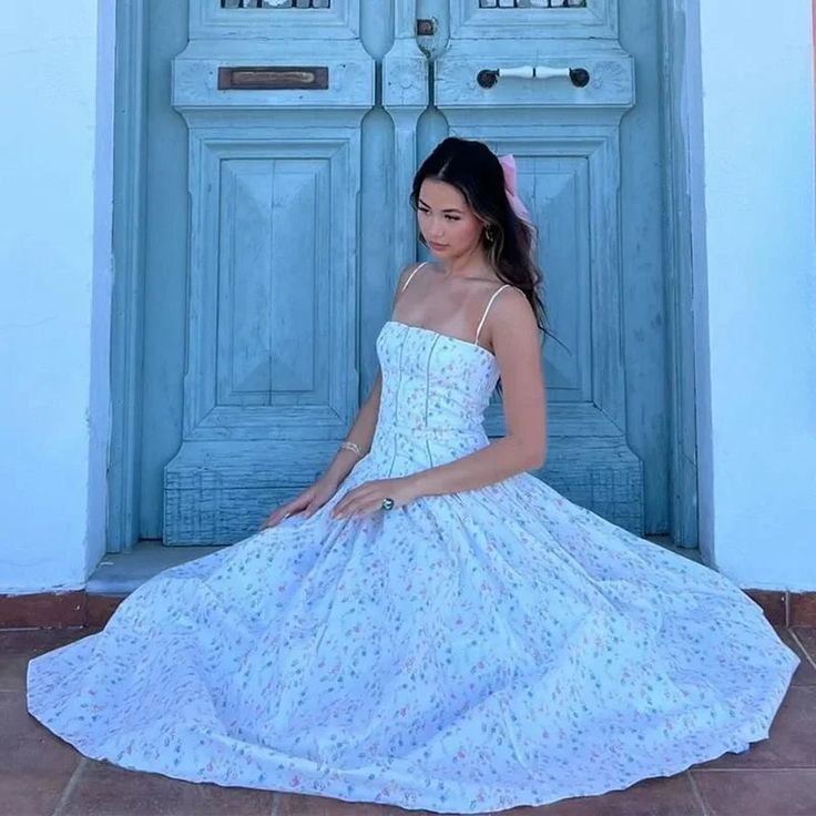 White floral sweet cute elegant long chiffon tube top homecoming dress wedding guest dress birthday party dress gh4083