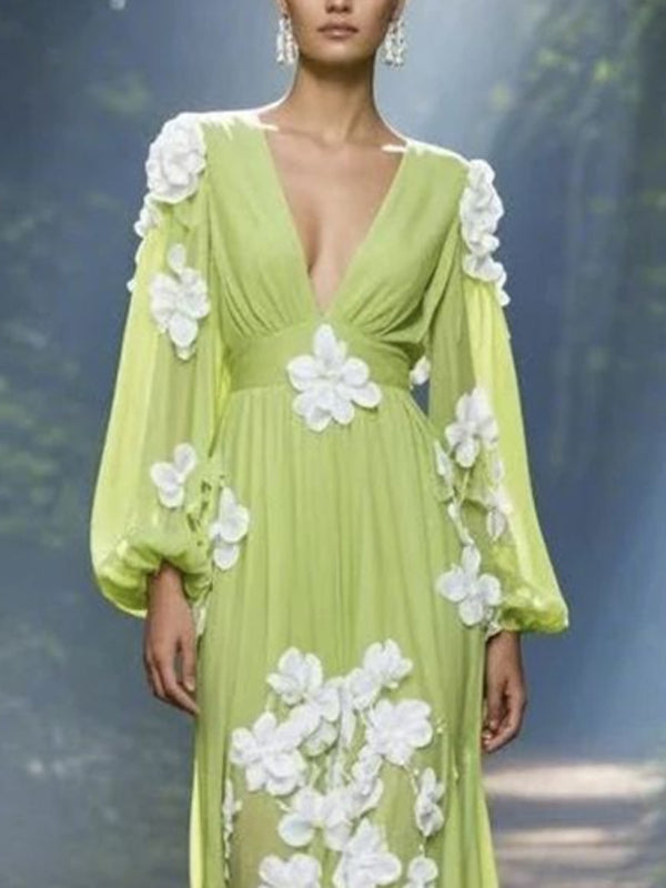 Handmade Applique Temperament Women's Dress