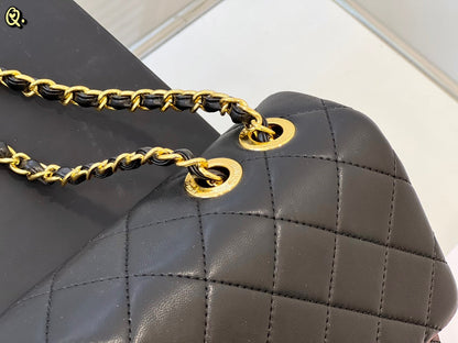 Chanel Classic Flap Bag Medium Black Gold