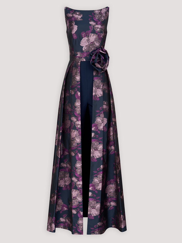 Crew Neck Sleeveless Printed Jumpsuit