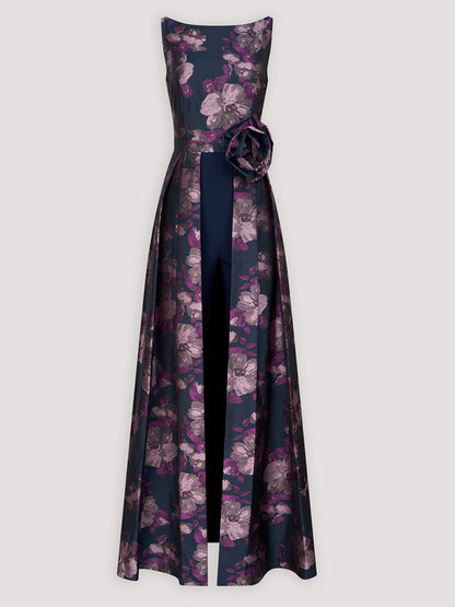 Crew Neck Sleeveless Printed Jumpsuit